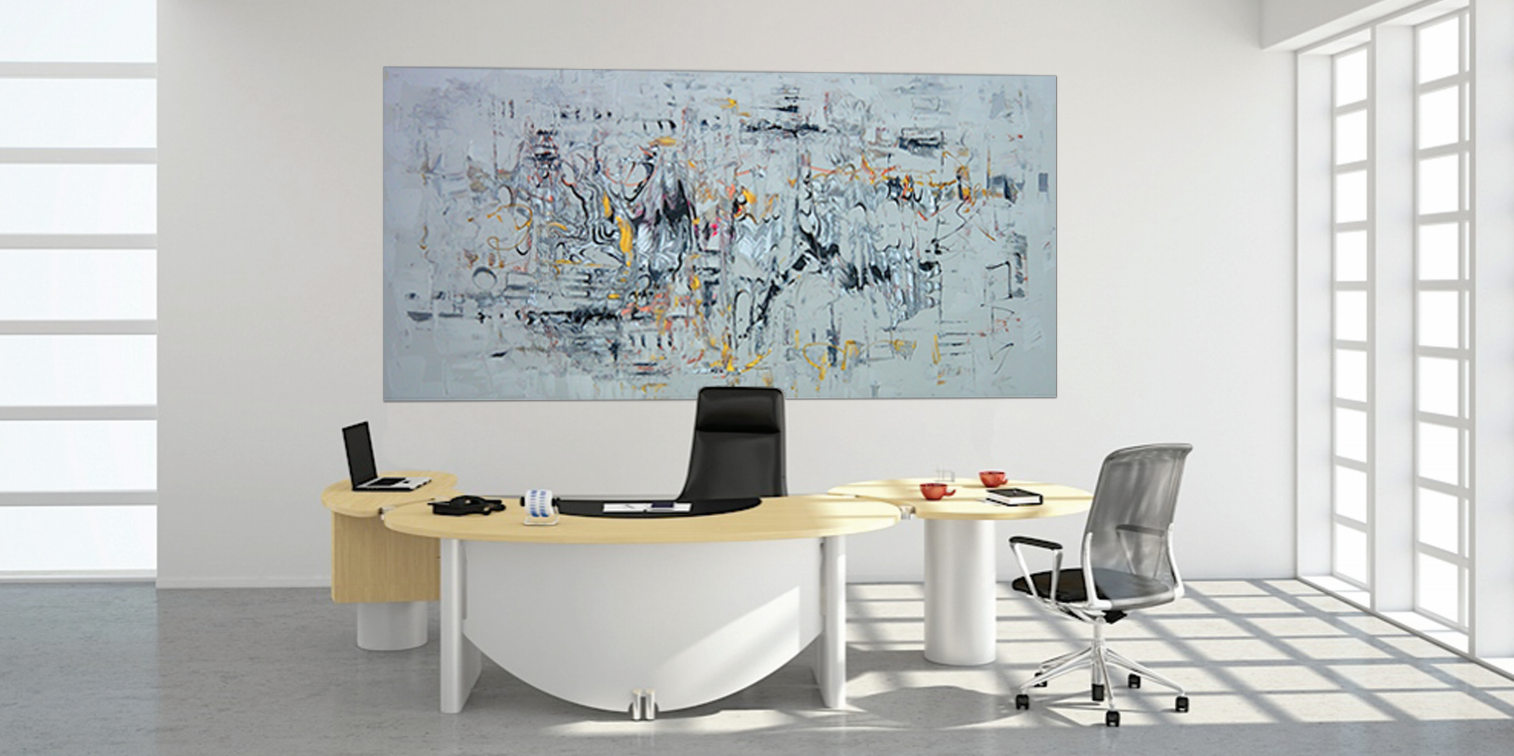 Large Abstract Painting in Office room