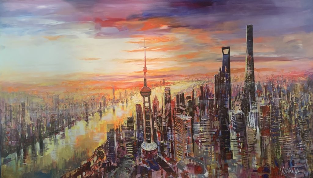 Shanghai Serenity: Original Artwork Featuring the Dynamic Cityscape, Now on Sale