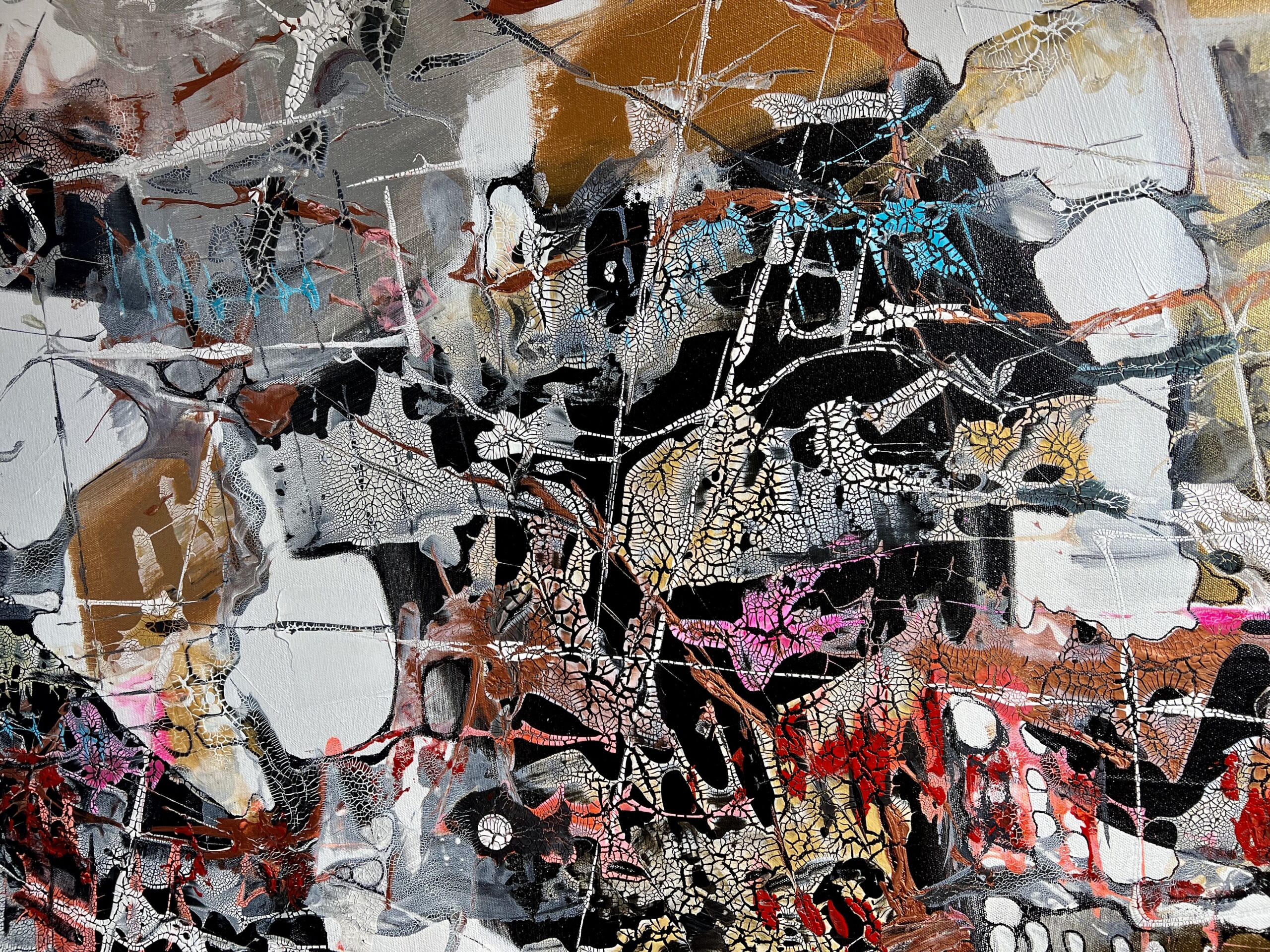 Close up of contemporary wall art by Paul Ygartua